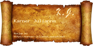 Karner Julianna névjegykártya